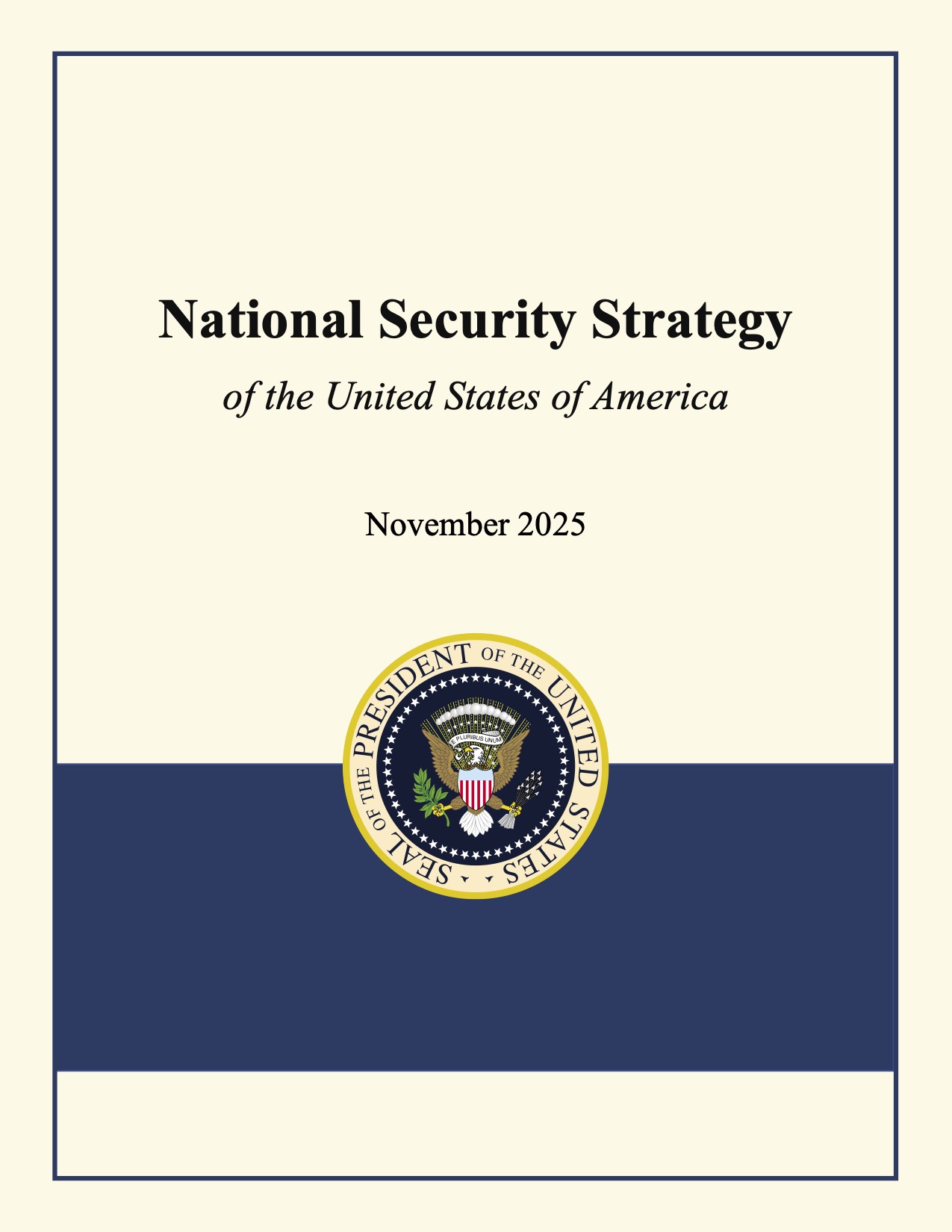 2025 National Security Strategy Cover
